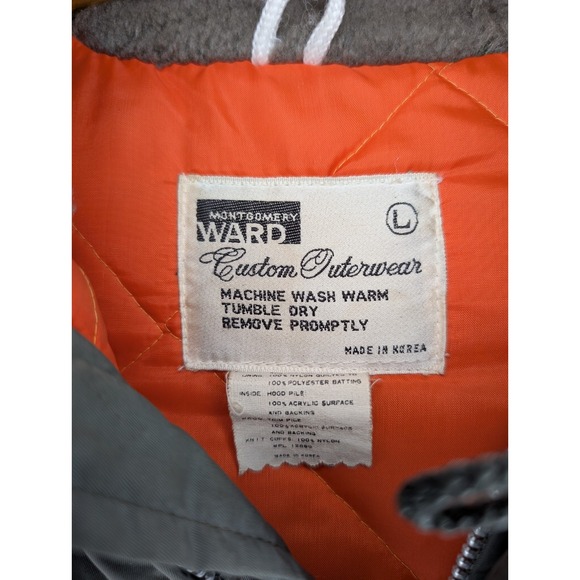 Vtg Montgomery Ward Quality Outerwear Snorkel Parka Jacket Green Size Large - Picture 2 of 8
